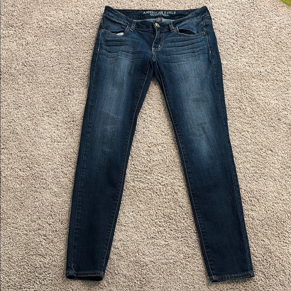 American Eagle Super Stretch Jeggings Size 4 Regular Dark Wash Skinny Jeans